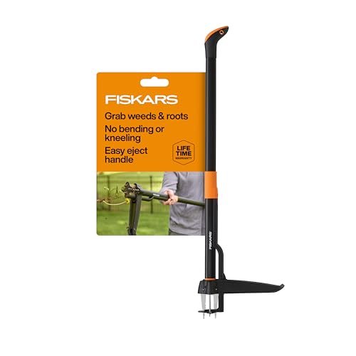 Fiskars Stand-Up Weed Puller Tool, 4 Serrated Claws,...