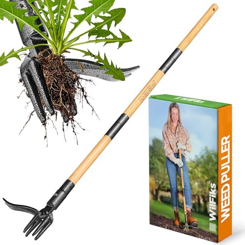 Weed Puller Tool, Stand Up Heavy Duty 4-Claw Foot Platform