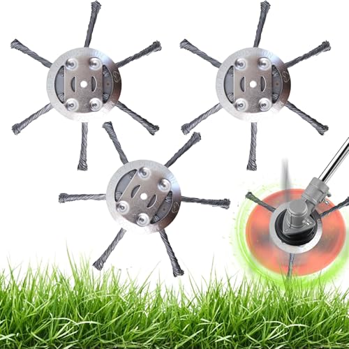 6 Inch Steel Wire Brush Trimmer Head, Durable Replacement.