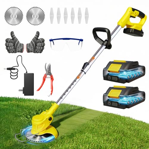 Cordless String Trimmer Brush Cutter: 21V Lightweight...