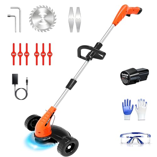 Cordless Weed Wacker, Grass Trimmer with 3 Blades, 12V