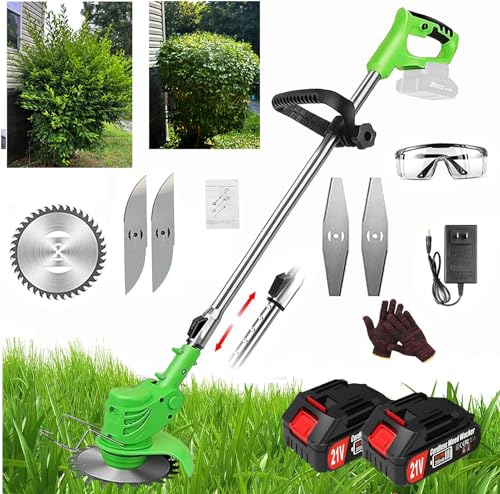 Cordless Wacker Weed, 21v/2Ah Weed Eater Battery Blades...