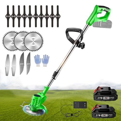 Cordless Wacker Weed, 21v/2Ah Weed Eater Battery Brush...