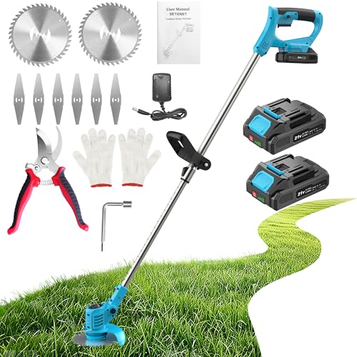 Weed Wacker, Cordless String Trimmer 21V with 2 Batteries,...