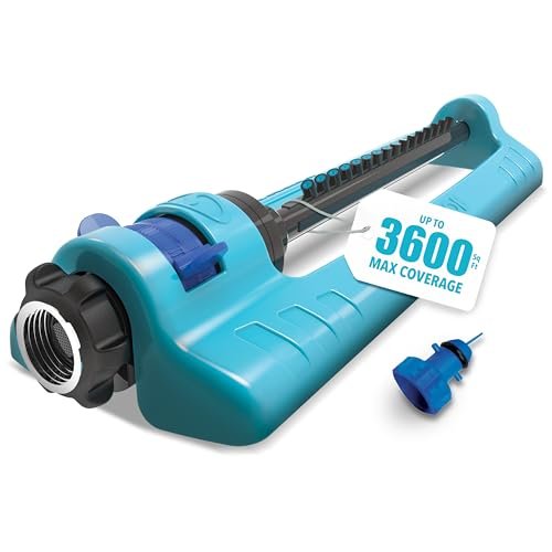 Aqua Joe Oscillating Sprinkler with Adjustable Spray, 3600...