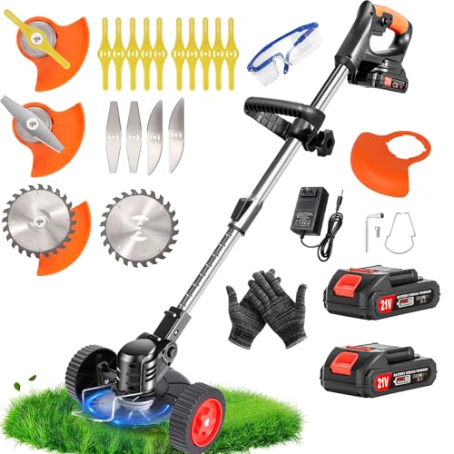 21V Cordless Weed Wacker for Thick Weeds, 3-in-1 with...