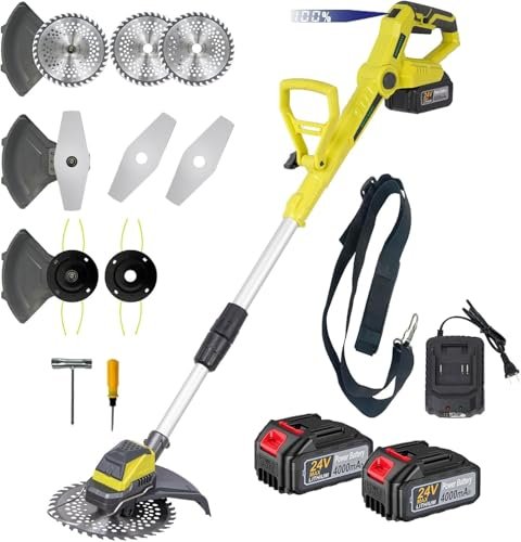 Electric Weed Wacker - 24V Battery Powered Brushless Grass...
