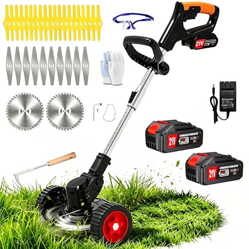 Cordless Weed Wacker Electric Eater Battery Powered 3-in-1...