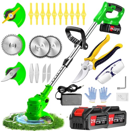 Weed Wacker，Weed Electric Eater 21V 2.0Ah Battery Powered...