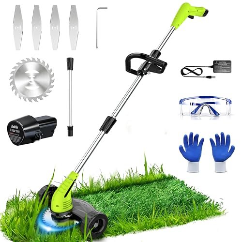 Electric Weed Wacker Cordless, 12V Battery Powered Trimmer...