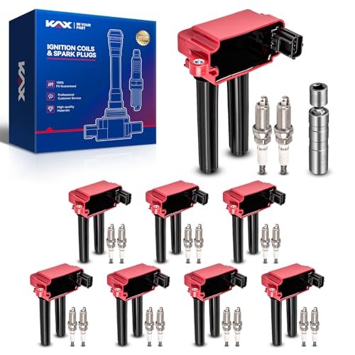 KAX 8Pcs Ignition Coils and 16Pcs Iridium Spark Plugs
