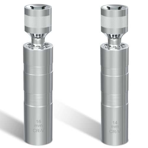 14mm&16mm Spark Plug Socket Set, Thin Wall Magnetic Swivel...