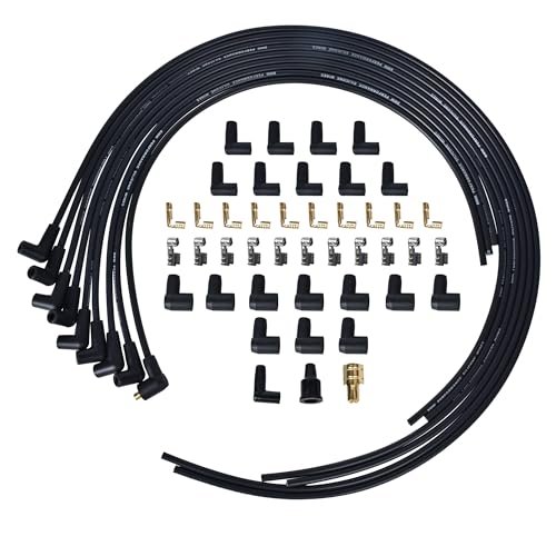 RLP HEI Universal Spark Plug Wire Set 8mm Black 90