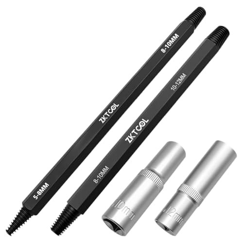 ZKTOOL NEW 4PCS Broken Spark Plug Removal Tool Extractor Kit