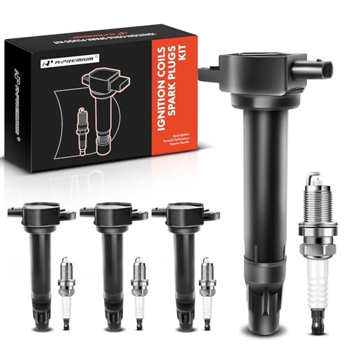A-Premium Set of 4 Ignition Coil Pack and Spark Plugs