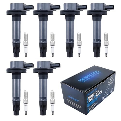 HENGCOOL Ignition Coils & Spark Plugs Set Ford & Lincoln