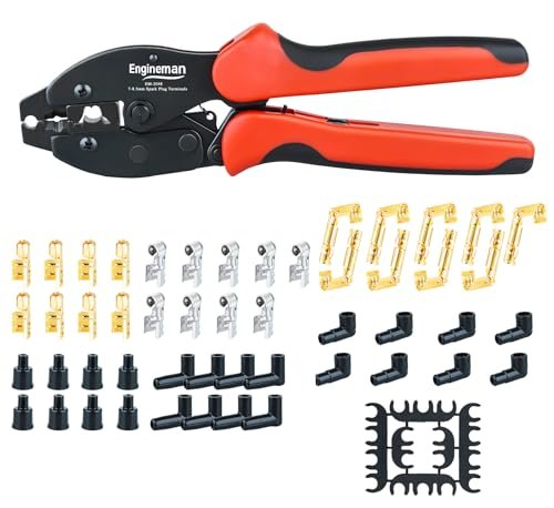 ENGINEMAN Spark Plug Wire Crimping Tool Kit, Ratchet...