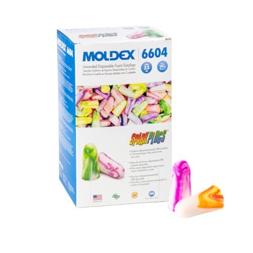 200 Pairs Moldex 6604 Sparkplugs Disposable Ear Plugs NRR 33