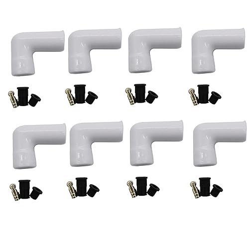 YUCHENSHLP 8Pcs Ceramic Spark Plug Boot Kit 90-Deg Straight...