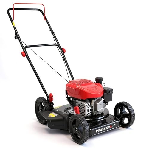 manual vs gas lawn mower - PowerSmart EasyCut 18-Inch Gas Lawn Mower,